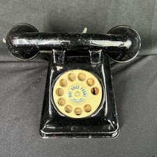 STEEL STAMPING CO. USA PHONE METAL ROTARY TOY TELEPHONE BLACK