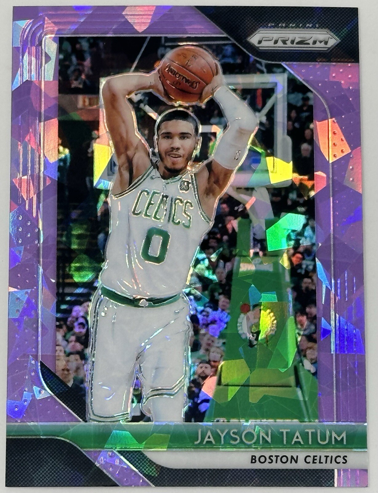 Jayson Tatum 2018 Panini Prizm #118 Purple Cracked Ice Prizm SP 059/149 Celtics