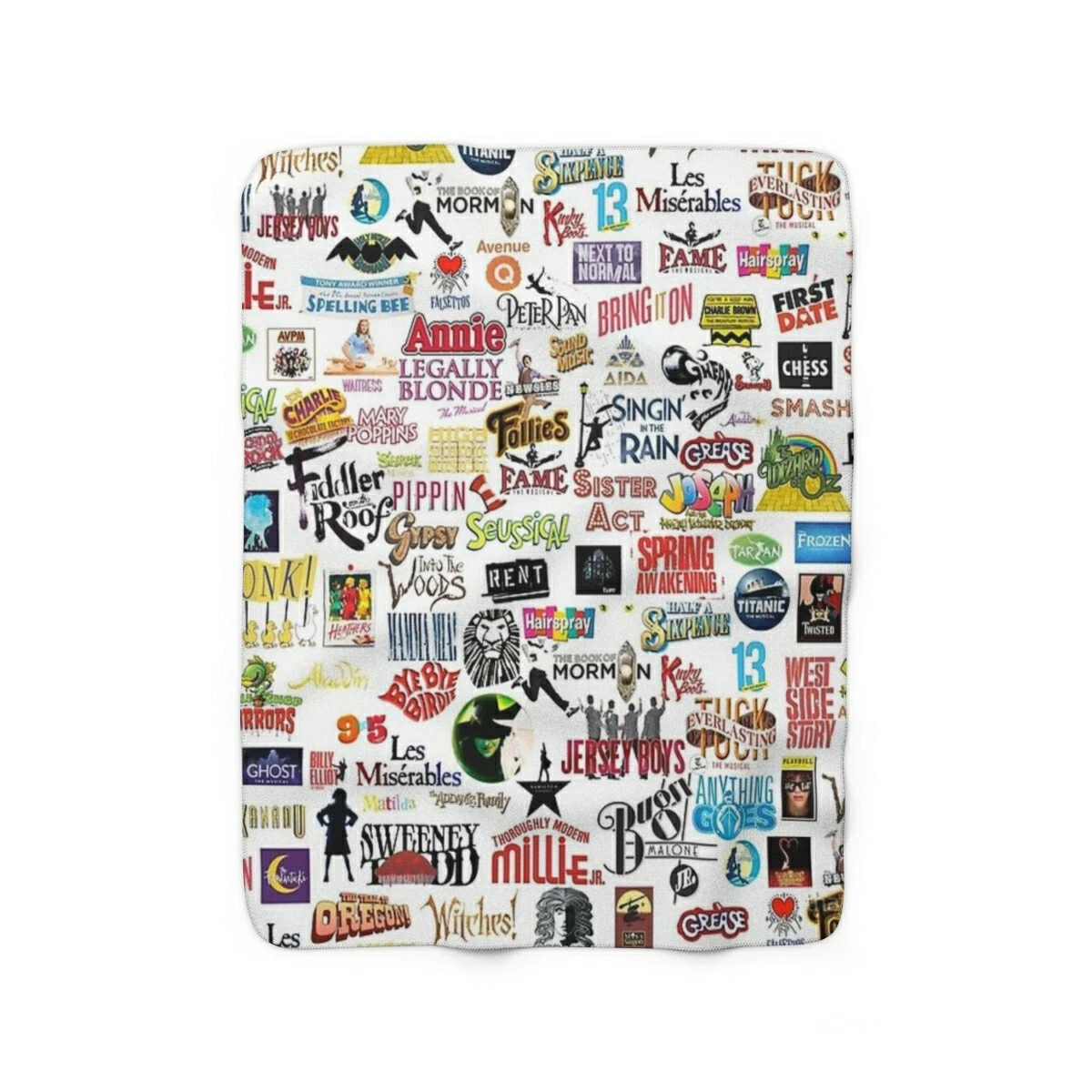 Musical Logos Collage Sherpa Fleece Throw Blanket Musical Logos