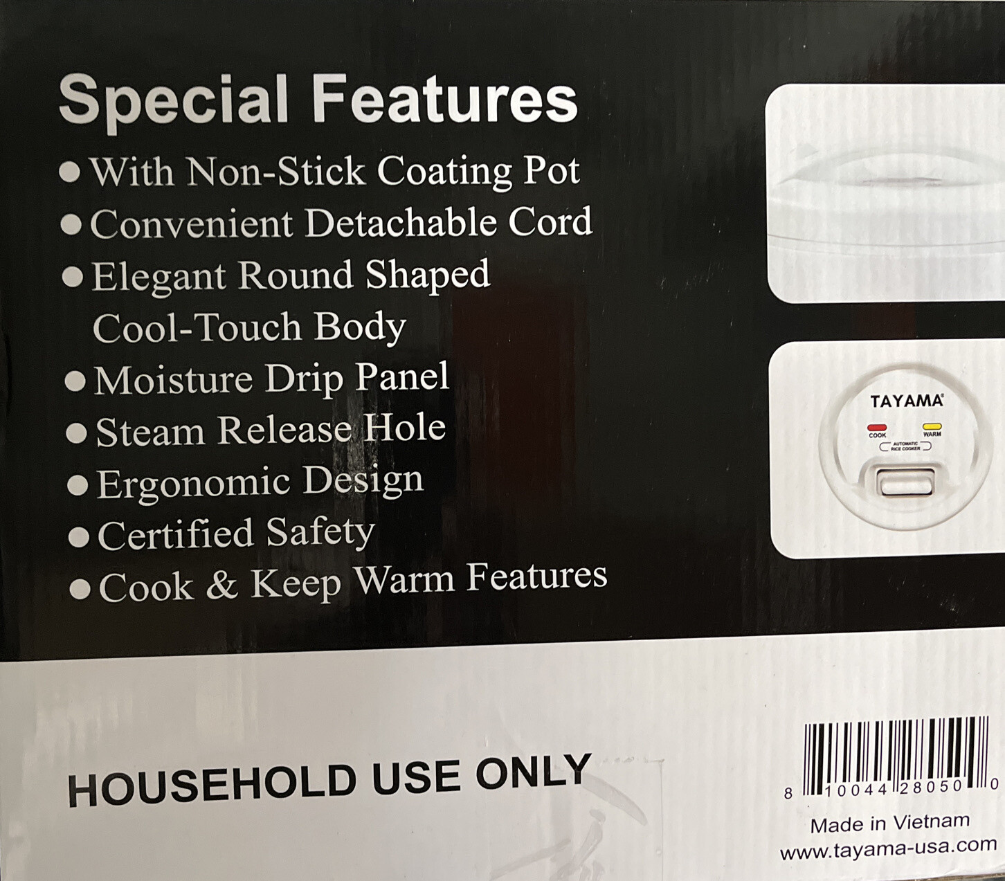 Tayama cool touch electronic rice cooker 10 cups