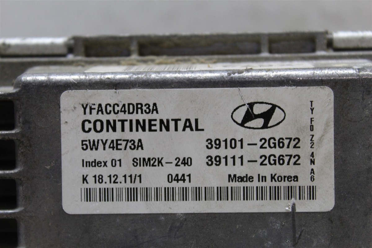2011-2014 Hyundai Sonata Engine control unit ECU 391112G672 Module 