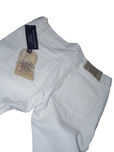 Ralph Lauren Madison Jeans Donna Taglia W27 L34 Bianco Bootcut In Cotone Stretch - Picture 6 of 17
