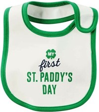 St Paddy's Day Bib - St. Patricks Day Carters My First Green  White NWT