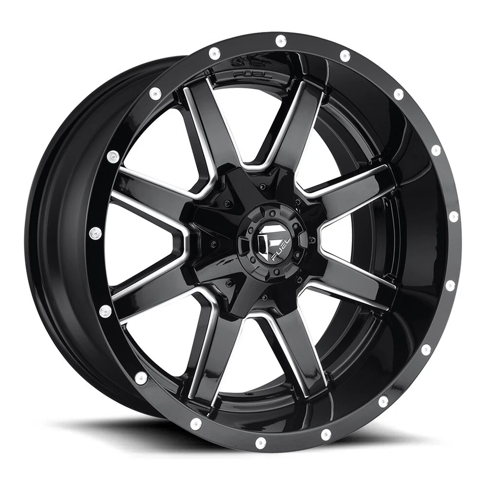 17 GLOSS BLACK WHEELS RIMS FUEL D610 MAVERICK RHINO GRID WRANGLER Foto 4 de 4
