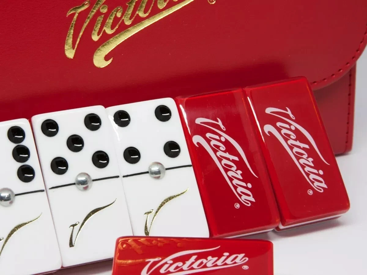 Victoria Beer Domino Game Set Double 6 Jumbo Size Dominoes FREE