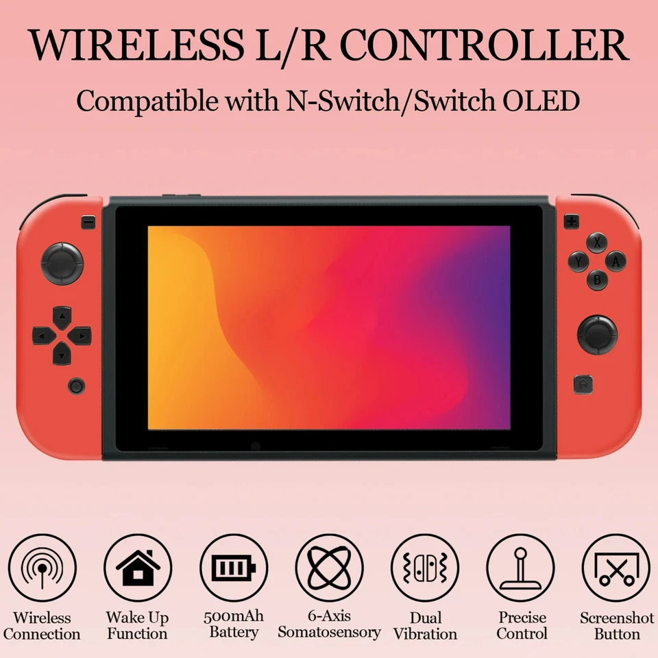L/R Switch Remote Joystick for Nintendo Switch Controller with Motion, Dual Red - Image 3 of 4