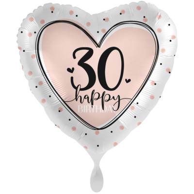 Folienballon Herz 71cm rosegold Happy Birthday 30 Geschenk Party Deko