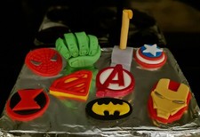9 edible Superhero Avengers Marvel unofficial cake topper set  sugarpaste