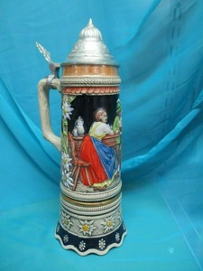 Vintage German Beer Stein Music Box Swiss Musical Movement MAPSA Einvolles Glas | eBay