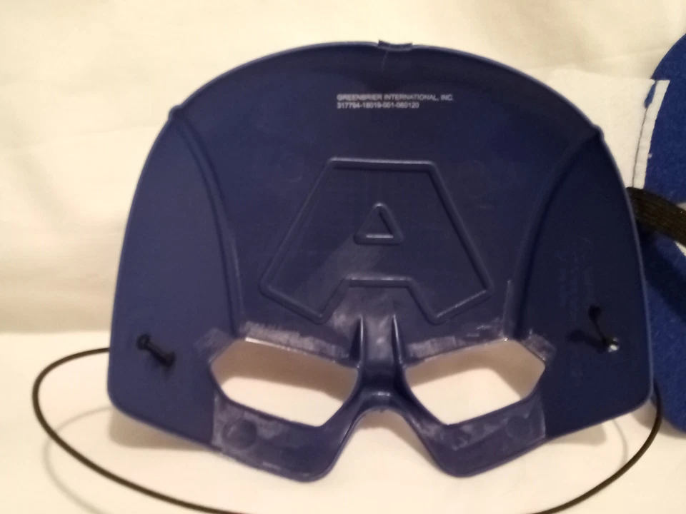 Rubies Marvel Captain America Plastic MASK Halloween Costume Child Blue Foto 4 de 4