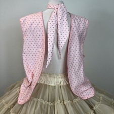 Square Dance Man Vest Man Tie Pink Floral reversable to solid