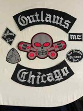Outlaw Chicago Forgives Biker Patch Embroidered Iron On Rider Full Set