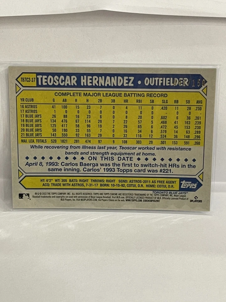 Lote numerado de 5 cartas 2022 Topps cromado /71, /499 - Imagem 2 de 4