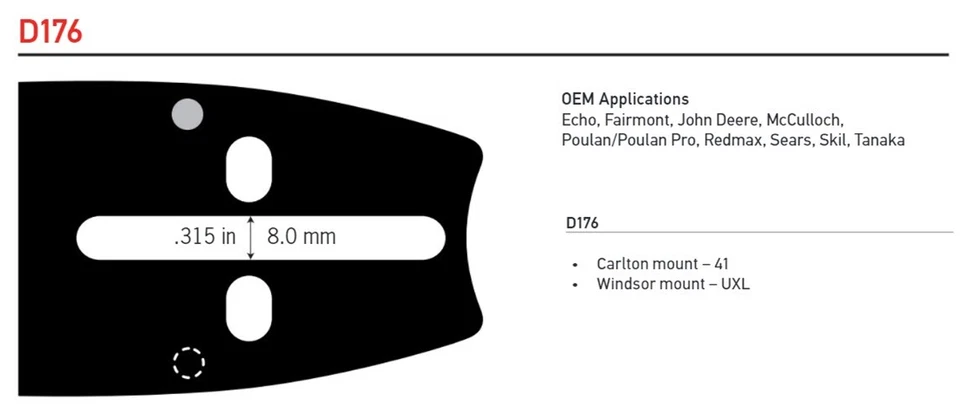 Barra Carlton de 20" con cadena D176 Mt para cadena de salto Lg Echo McCulloch 3/8 .050 70 Foto 4 de 4