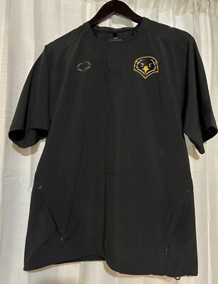 Evoshield Men's BP Batting Practice Jacket Black Size Small~Eagle Logo~EUC~