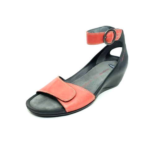 Wolky Wedge Sandals Ankle Strap Open Toe Black Coral EUR 40/US 8.5 - Picture 9 of 10