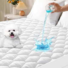 Queen Mattress Protector, 100 Waterproof Quilted Mattress Cover Queen Size Bed,