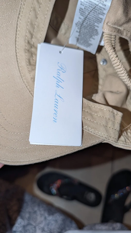 Polo Ralph Lauren Elástico Beige Caqui Tostado Niño Bebé Sombrero Gorra 12-24M Foto 4 de 4