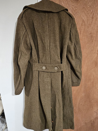 WWll US Army Military Wool Trench Coat 1942 Men 36 Length Green Heavy Overcoat - Picture 17 of 24