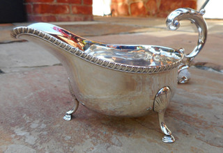 BELLISSIMO STILE EDOARDIANO 1911 ARGENTO MASSICCIO MARCATO SALSA BARCA / SALSA BARCA 237g