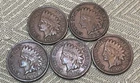 Indian Head Cent Lot of 5 - 1905, 1906, 1907, 1908, 1909 - Extremely Fine Lot