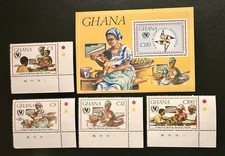 Ghana Stamp and Souvenir Sheet Mint Never Hinged Complete Set 1985Child Survival