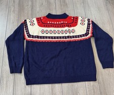 Vintage Towncraft Blue And Red Sweater Size L Ski Sweater