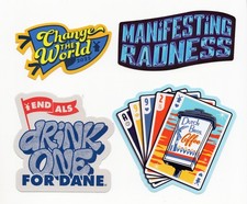 Lot de 4 autocollants Dutch Bros boire un pour danois cartes à jouer changer le monde