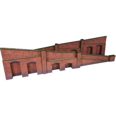 Konische Stützmauer roter Ziegel OO/HO Kartenset Metcalfe PO248