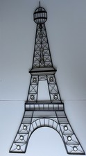 Colgante de pared Torre Eiffel de metal negro con gemas decoración del hogar. "36,5"" de alto"