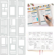 9PCS Flexible Journal Planner Stencil Set- Reusable Templates for Journals, Cale