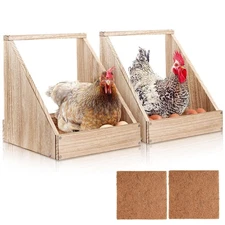 2 Pack Chicken Nesting Box, Wooden Chicken Coop, Chicken Coop Accessories, Ch...