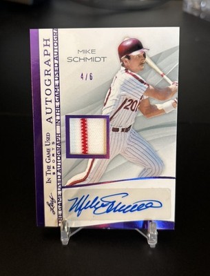 2025 Leaf in the Game Used Mike Schmidt Auto Patch /6