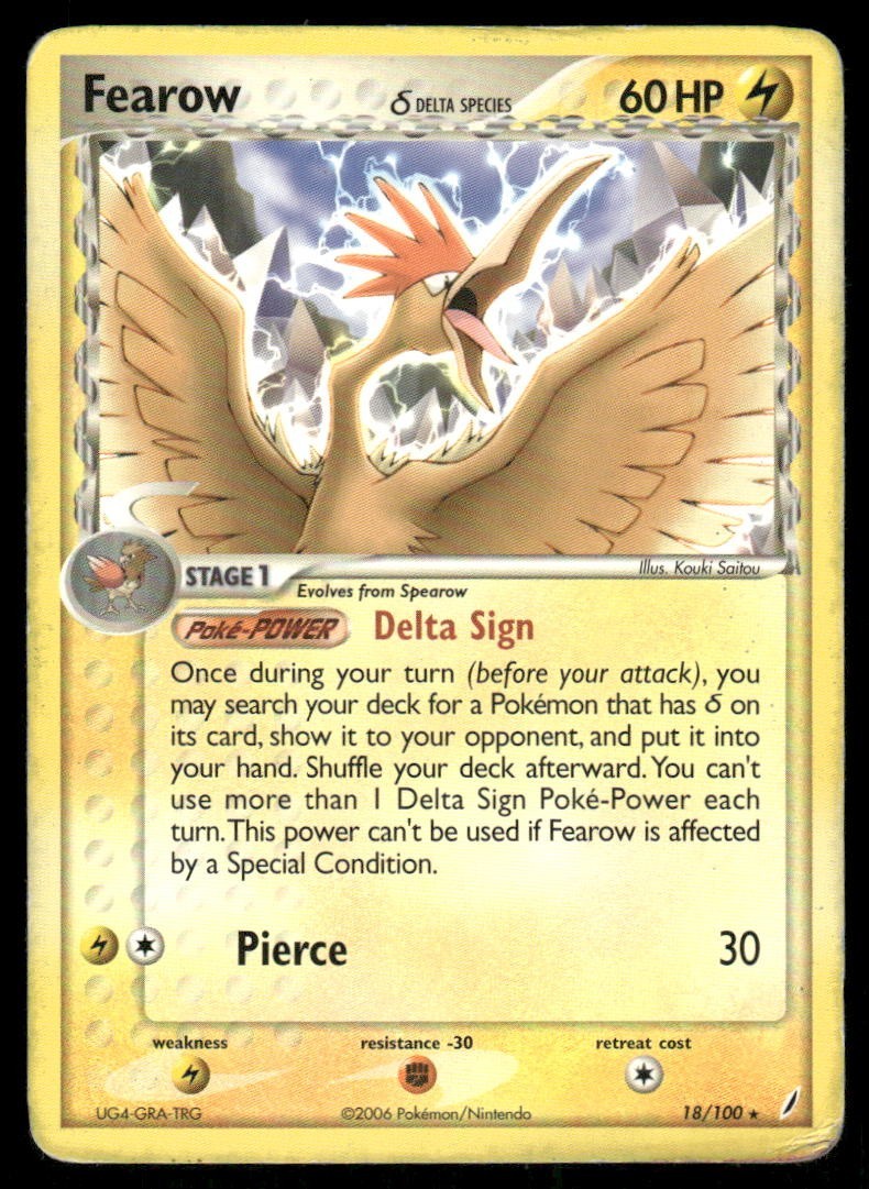 Pokemon Tcg Fearow #18 Pokemon Crystal Guardians MP