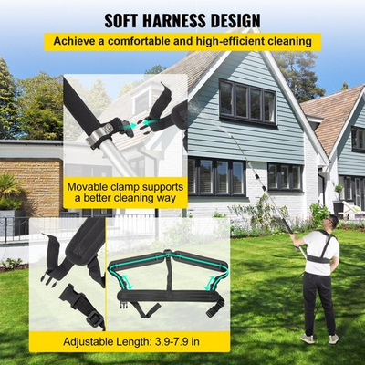 #ad 18Ft Adjustable Pressure Washer Wand 4000PSI Extension Tool 5 Nozzle Tips Quick $60.99