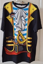 Mens Pirate Captain Printed T-Shirt - size Medium - NEW