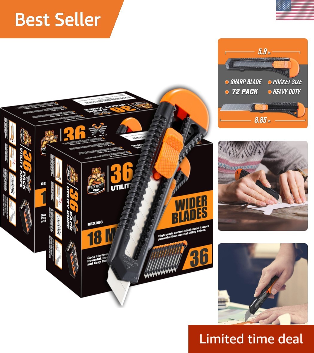 Set Of 72 - Reliable Retractable Cutters For All Materials