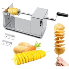 Spiral Potato Slicer Chipper Potato Chips Cutter Machine Tornado Kitchen Tool US