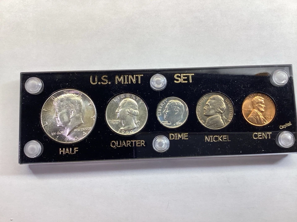 1964 (P Only) US Mint Uncirculated Silver Mint Set In Capital Holder 060925 14rk - Image 3 of 4