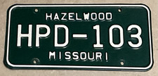 1995 Hazelwood Missouri License Plate POLICE DEPARTMENT HPD 103 Sheriff Trooper