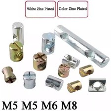 M5 M5 M6 8 Barrel Nut Cross Dowel Centre Thread Furniture Cot Bed Connection Nut