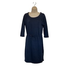 NWT Gap Womens 3/4 Sleeve Navy Drawstring Dress Zippered Hem Size XS