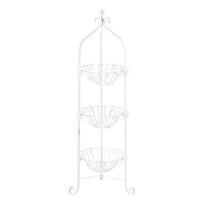 Zingz & Thingz Accent Plus 57071114 Tiered Standing Basket White 9135