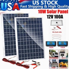 30W Solar Panel Trickle Charger 12V Solar Battery 100A W/ Controller Maintainer