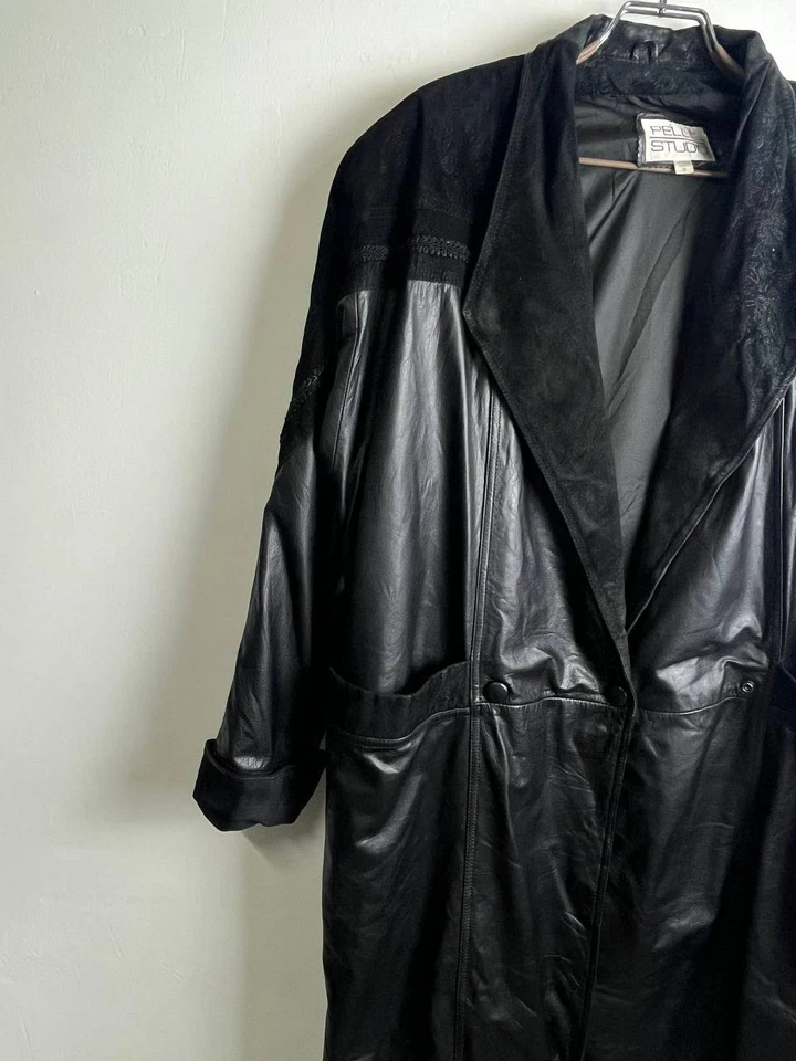 Pelle Studio Leather Suede Jacket Black Vintage Size M - Image 4 of 4