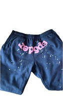 Sp5der Mens Blue Cotton Logo Sweatpants Size ...