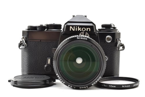 Nikon FE SLR 35mm camera black Ai Nikkor 28mm f/3.5 lens [ Top MINT ] JAPAN #451