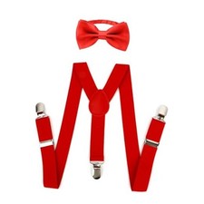 Boys Bow Ties Suspenders - Toddler Kids Bow Ties Suspenders Red