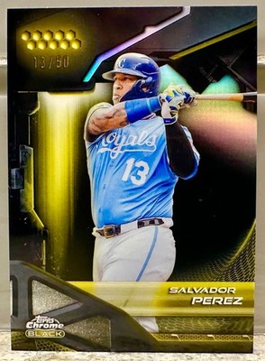 JERSEY NUMBER MATCH! 2026 Topps Chrome Black Salvador Perez Gold 13/50! ROYALS!