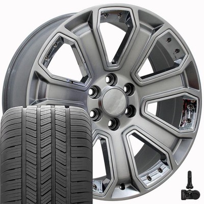OE Wheels CV93 20x8.5 Hyper Wheels, Goodyear Tires & TPMS Set 6X139.7 31ET